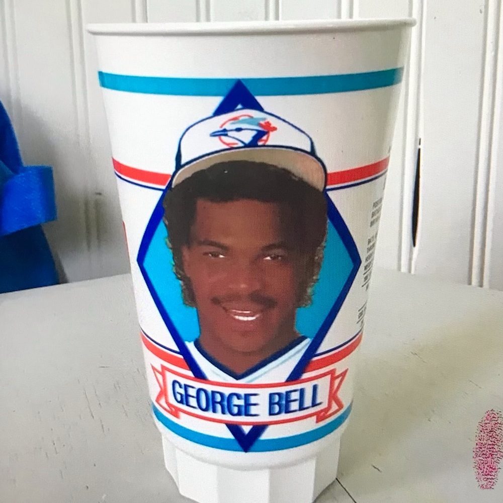 George Bell Toronto Blue Jays Player Cup - White with Blue & Red Graphics
